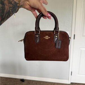 Coach Brown Suede Mini Rowan